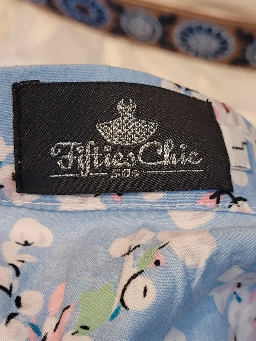 Blue Floral A-Line Skirt